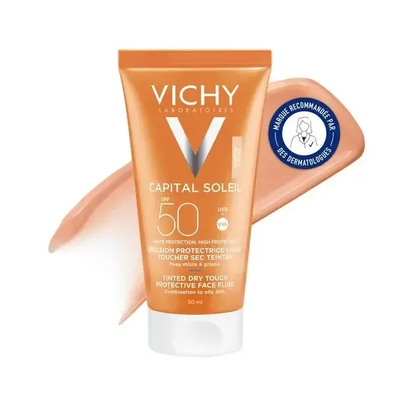 VICHY CAPITAL SOLEIL EMULSION TOUCHER SEC TEINTEE SPF50 50ML