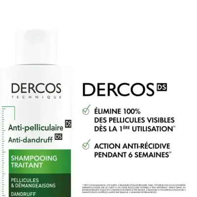 VICHY DERCOS SHAMPOING TRAITANT ANTI-PELLICULAIRE CHEVEUX NORMAUX A GRAS 390 ML