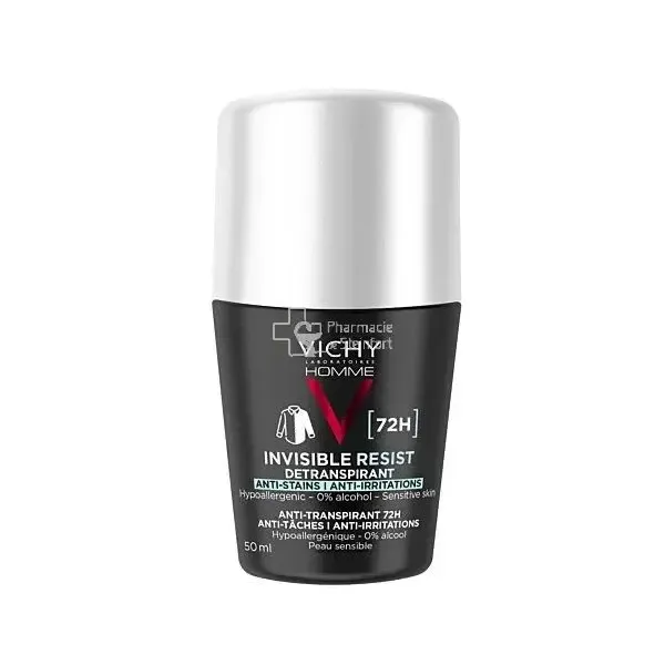 VICHY HOMME DEODORANT INVISIBLE RESIST DERMO-DETRANSPIRANT 72H ROLL ON 50ML
