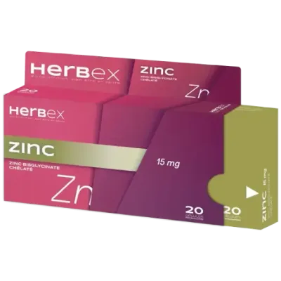 HERBEX ZINC 15 MG 20 GELULES