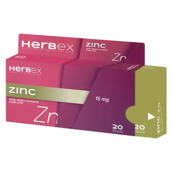 HERBEX ZINC 15 MG 20 GELULES