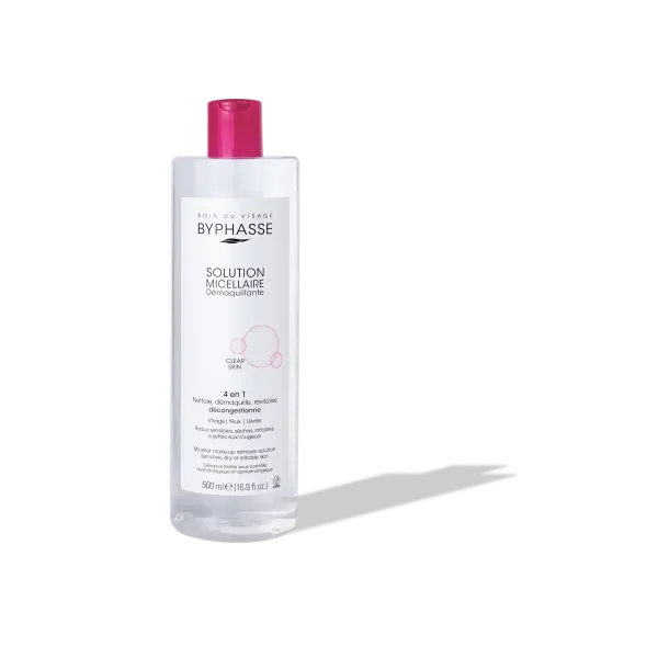 BYPHASSE SOLUTION MICELLAIRE DEMAQUILLANTE 4 EN 1 CLEAR SKIN 500ML