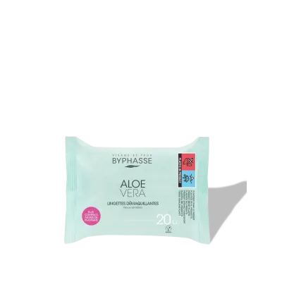 BYPHASSE LINGETTES DEMAQUILLANTES ALOE VERA 20 UNITES