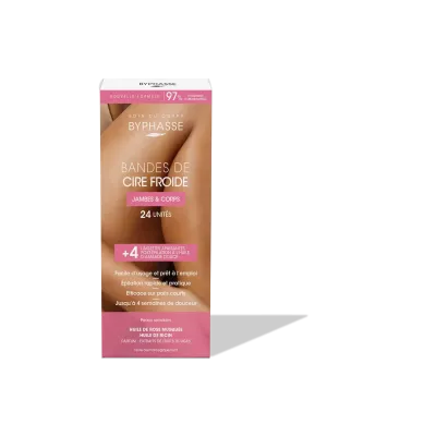 BYPHASSE BANDES DE CIRE FROIDE (24 BANDES+4 LINGETTES)