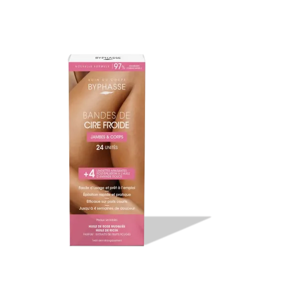 BYPHASSE BANDES DE CIRE FROIDE (24 BANDES+4 LINGETTES)