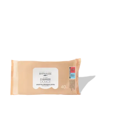 BYPHASSE LINGETTES DEMAQUILLANTES AMANDE DOUCE BT/40