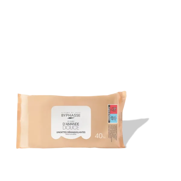 BYPHASSE LINGETTES DEMAQUILLANTES AMANDE DOUCE BT/40