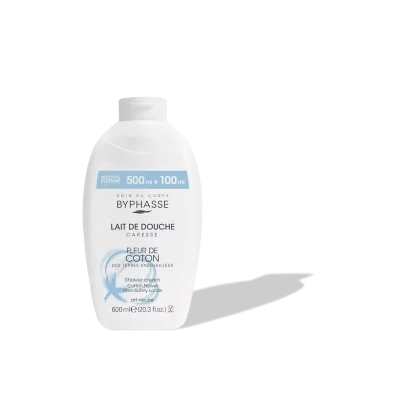 BYPHASSE LAIT DE DOUCHE CARESSE FLEUR DE COTON 600ML