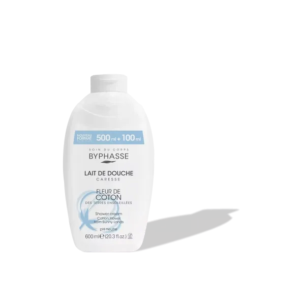 BYPHASSE LAIT DE DOUCHE CARESSE FLEUR DE COTON 600ML