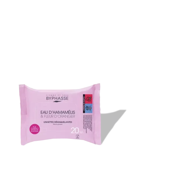 BYPHASSE LINGETTES DEMAQUILLANTES FLEUR D'ORANGER