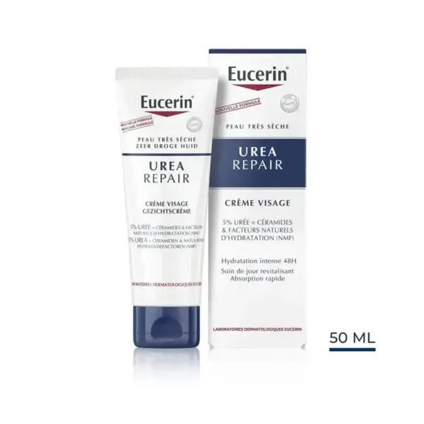 EUCERIN UREA REPAIR CREME VISAGE PEAU SECHE 50 ML