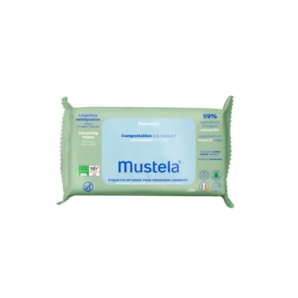 MUSTELA LINGETTES NETTOYANTES A L'AVOCAT BIO *60 LINGETTES