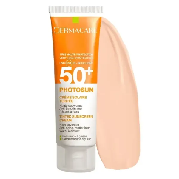 DERMACARE 1.5 PHOTOSUN CREME SPF50+ TEINTEE PEAU MIXTE A GRASSE 50ML