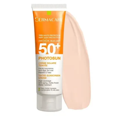 DERMACARE 01 PHOTOSUN CREME SPF50+ TEINTEE PEAU MIXTE A GRASSE 50ML