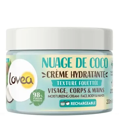 LOVEA CREME HYDRATANTE VISAGE CORPS ET MAINS NUAGE DE COCO 200ML