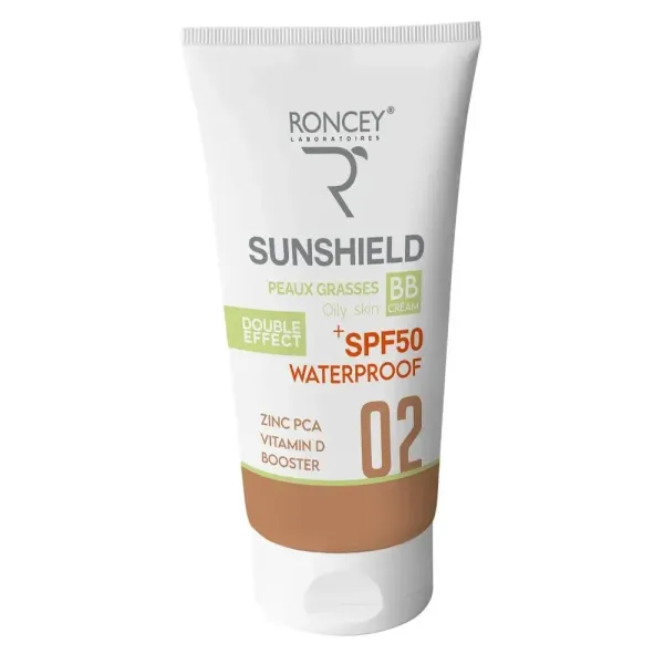 RONCEY ECRAN SUNSHIELD WATERPROOF PEAU GRASSE SPF50+ TEINTE 02 50ML