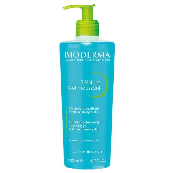 BIODERMA SEBIUM GEL MOUSSANT PURIFIANT POMPE 500ML