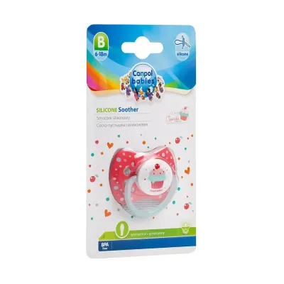 CANPOL SUCETTE SYMETRIQUE SILICONE CUPCAKE 6-18 MOIS 23/283