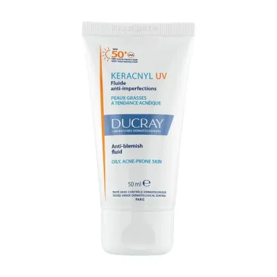 DUCRAY KERACNYL UV FLUIDE ANTI IMPERFECTIONS PEAUX GRASSES A TENDANCE ACNEIQUE SPF50 50ML