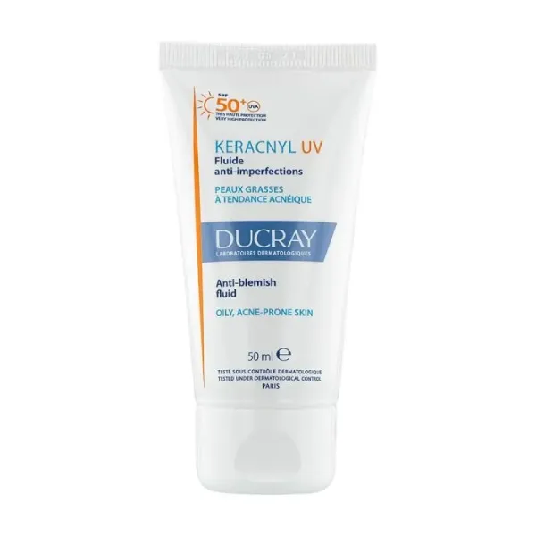 DUCRAY KERACNYL UV FLUIDE ANTI IMPERFECTIONS PEAUX GRASSES A TENDANCE ACNEIQUE SPF50 50ML