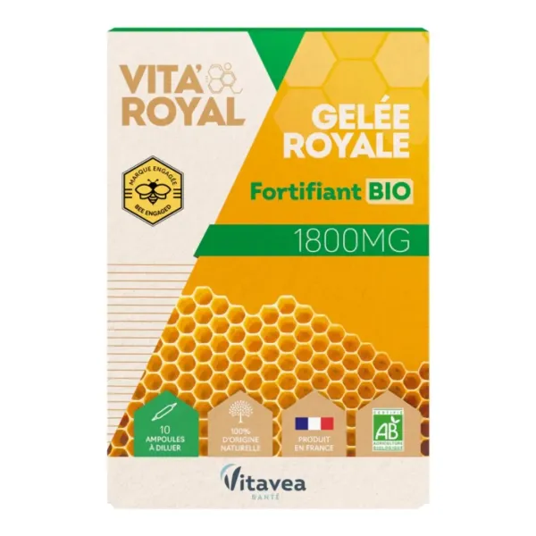 VITAVEA GELEE ROYALE FORTIFIANT BIO 1800MG 10 AMPOULES