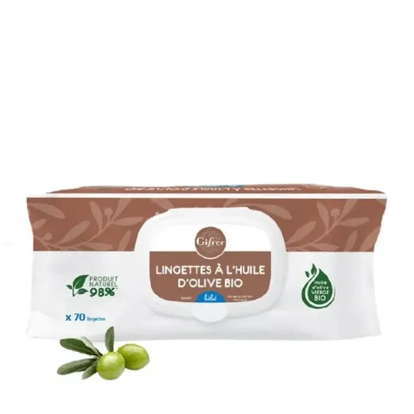 GIFRER LINGETTES NETTOYANTES A L’HUILE D’OLIVE B/70