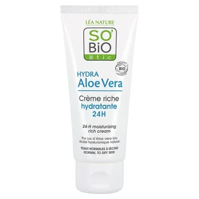 SO BIO HYDRA ALOE VERA CREME RICHE HYDRATANTE 24H PEAUX NORMALES A SECHES 50ML