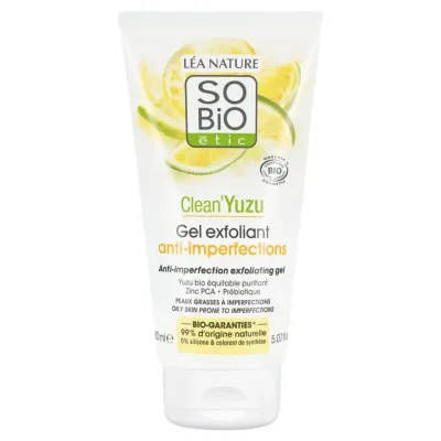 SO BIO CLEAN YUZU GEL EXFOLIANT ANTI IMPERFECTIONS 150ML