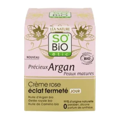SO BIO PRECIEUX ARGAN PEAUX MATURES CREME ROSE ECLAT FERMETE JOUR 50ML