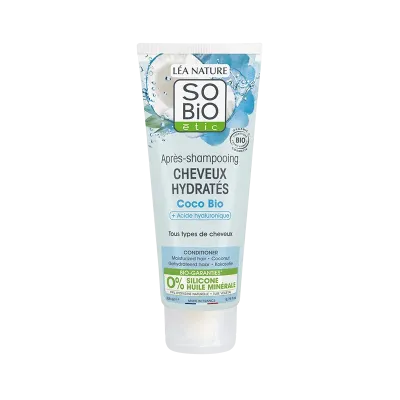 SO BIO APRÈS-SHAMPOOING CHEVEUX HYDRATÉS COCO & ACIDE HYALURONIQUE BIO 200ML