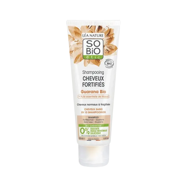 SO BIO SHAMPOOING CHEVEUX FORTIFIES AU GUARANA BIO 250ML