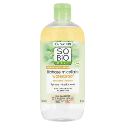 SO BIO EAU MICELLAIRE BIPHASIQUE WATERPROOF 500ML