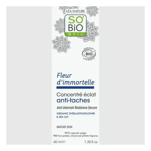 SO BIO CONCENTRÉ ÉCLAT ANTI-TÂCHE FLEUR D’IMMORTELLE 40ML