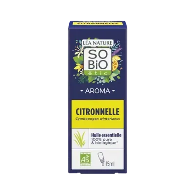 SO BIO HUILE ESSENTIELLE CITRONNELLE BIO 15ML