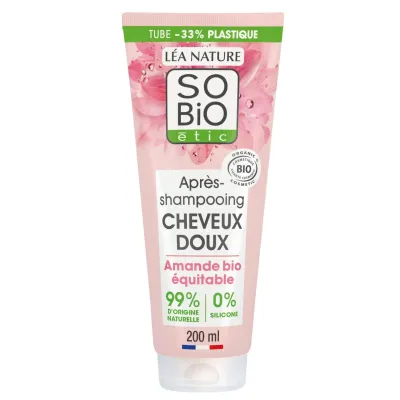 SO BIO CHEVEUX DOUX APRÈS-SHAMPOING AMANDE ET PROTÉINES DE RIZ BIO 200ML