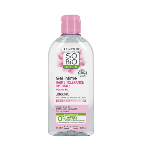 SO BIO DOUCHE GEL INTIME HAUTE TOLÉRANCE OPTIMALE MAUVE BIO 200 ML