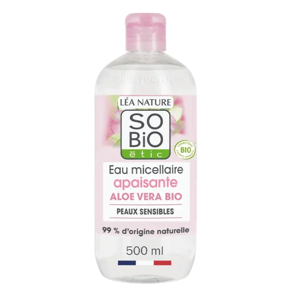 SO BIO HYDRA ALOE VERA EAU MICELLAIRE APAISANTE JUS D’ALOE VERA BIO 500ML