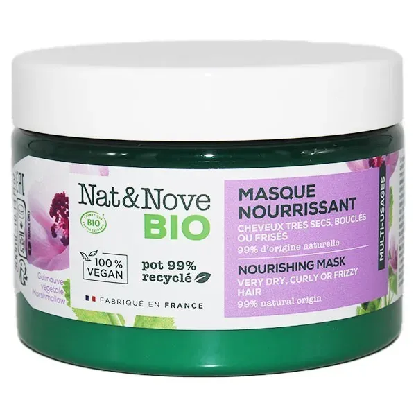NAT & NOVE BIO SOINS CAPILLAIRES MASQUE NOURRISSANT 3 EN 1 CHEVEUX BOUCLES FRISES 300ML