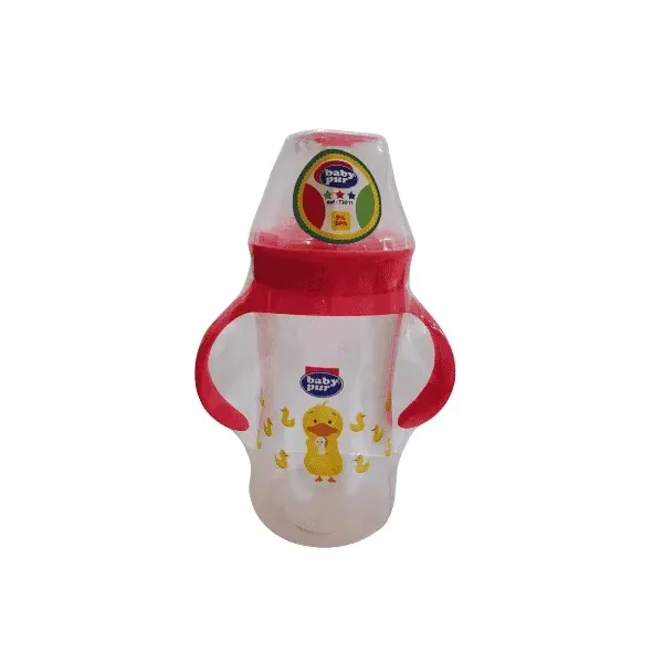 BABY PUR BIBERON PP MAXI LARGE AVEC ANSES ET COUVERCLE TORSADE 360ML