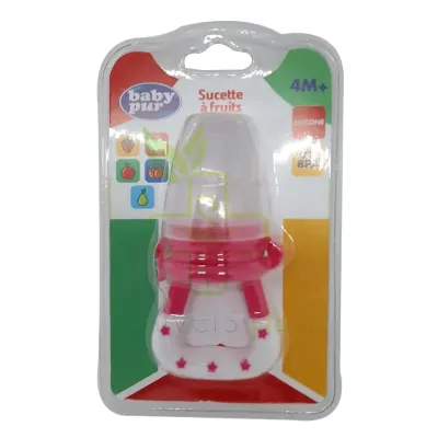 BABY PUR SUCETTE A FRUITS EN SILICONNE 4M+