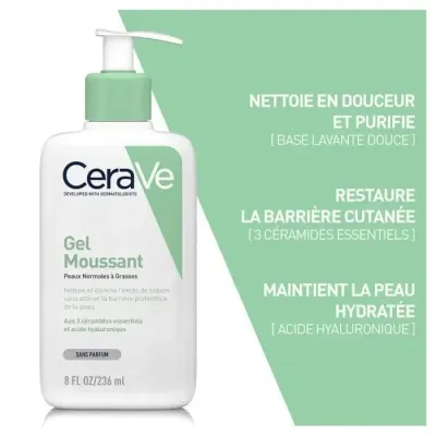 CERAVE GEL MOUSSANT PEAUX NORMALES A GRASSES 473ML