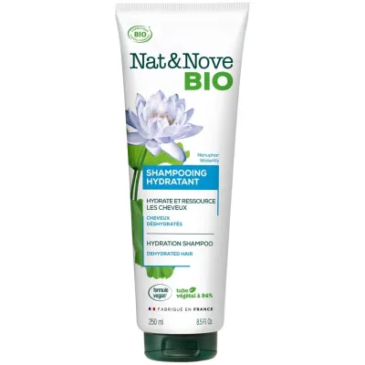 NAT & NOVE BIO SHAMPOOING HYDRATANT A L'EXTRAIT DE NENUPHAR POUR CHEVEUX DESHYDRATES 250ML