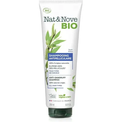 NAT & NOVE BIO SHAMPOOING ANTIPELLICULAIRE A L'EXTRAIT DE SAULE 250ML