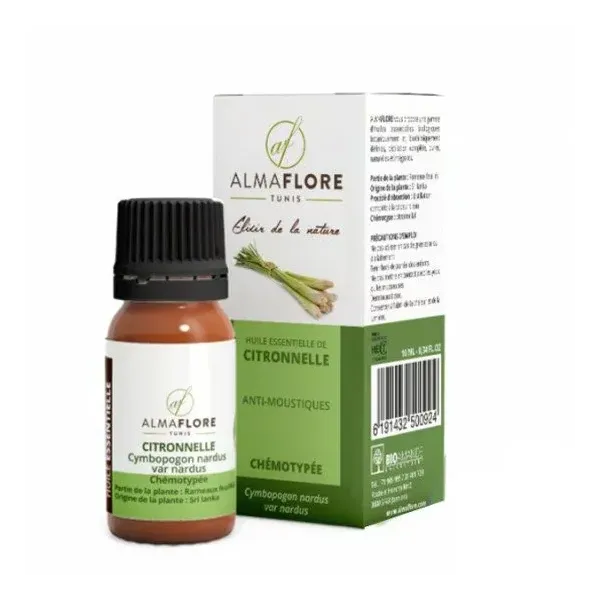 ALMAFLORE HUILE ESSENTIELLE DE CITRONNELLE 10ML