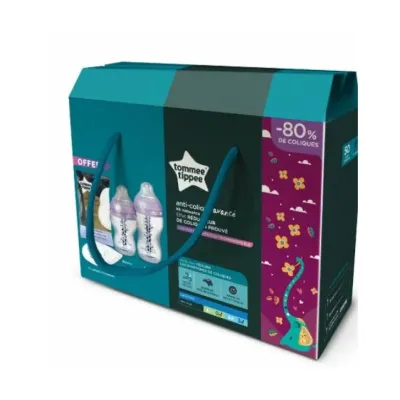 TOMMEE TIPPEE ADVANCED ANTI-COLIQUE KIT NAISSANCE  ROSE PANDA