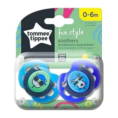 TOMMEE TIPPEE 2 SUCETTES FUN STYLE 0-6M