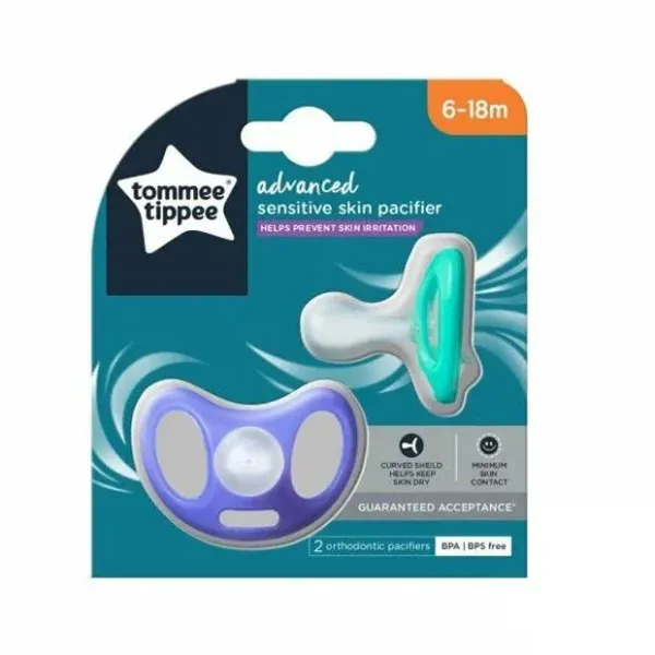 TOMMEE TIPPEE ADVANCED 2 SUCETTES SENSIBLE EN SILICONE 6-18M