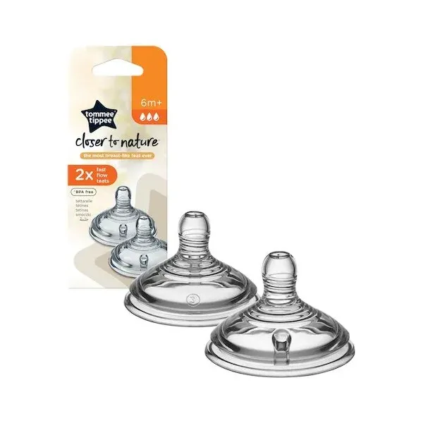 TOMMEE TIPPEE CLOSER TO NATURE 2 TETINES DEBIT RAPIDE 6M+