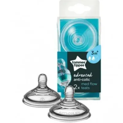 TOMMEE TIPPEE ADVANCED ANTI-COLIQUE 2 TETINES A DEBIT MOYEN 3M+