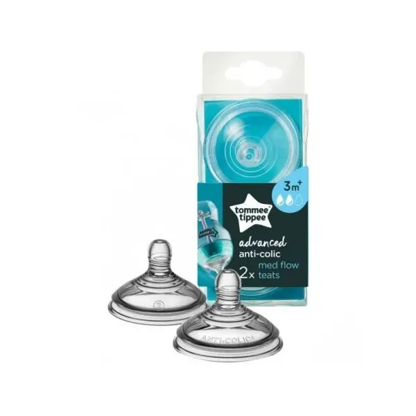 TOMMEE TIPPEE ADVANCED ANTI-COLIQUE 2 TETINES A DEBIT MOYEN 3M+